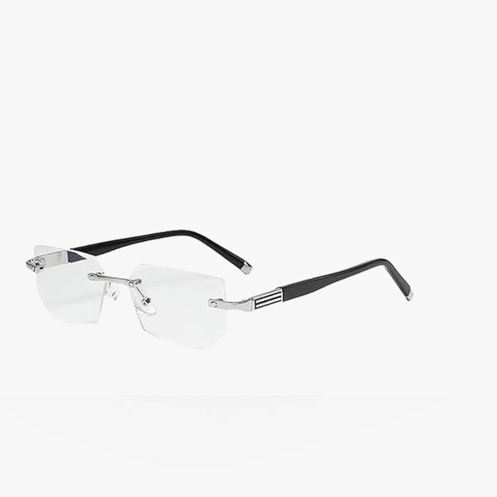 Black Rimless Reading/Magnifying Glasses Unisex +200